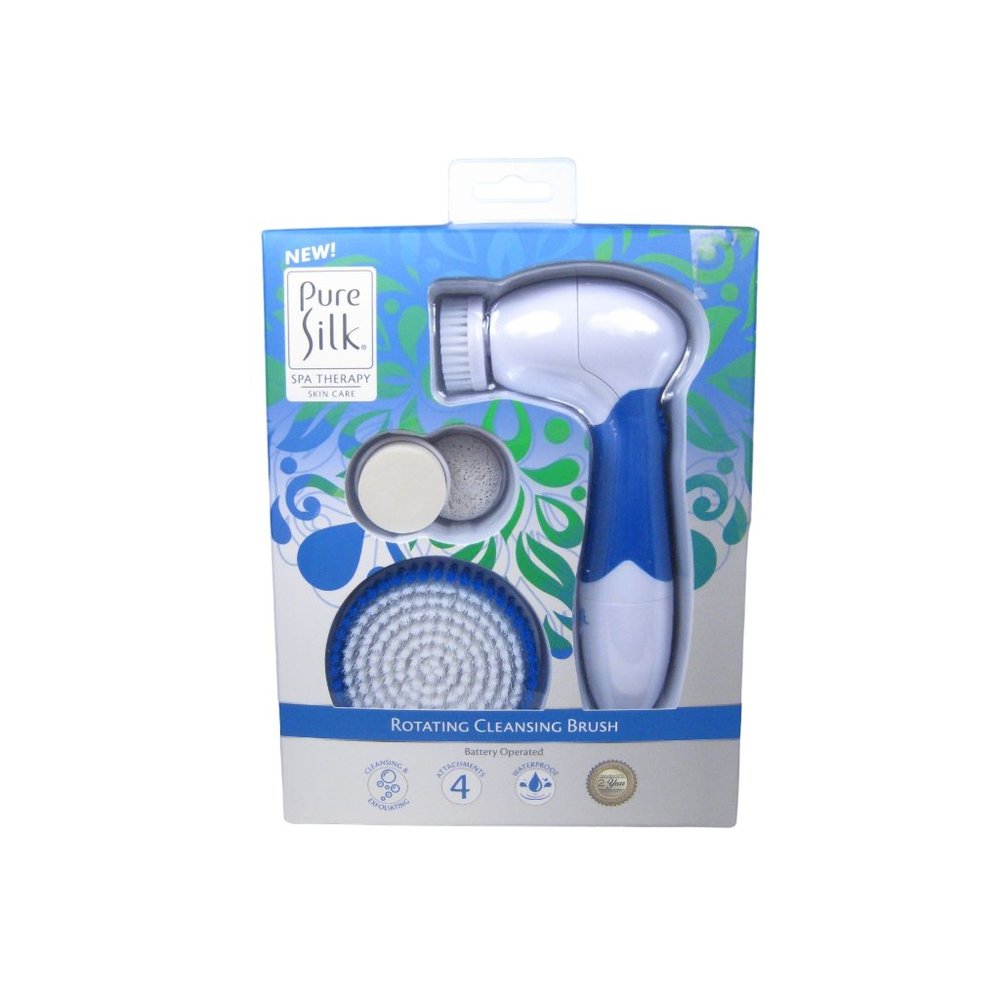 Pure Silk Rotating Cleansing Brush Spa Kit Blue Battery Powered Waterproof NEW